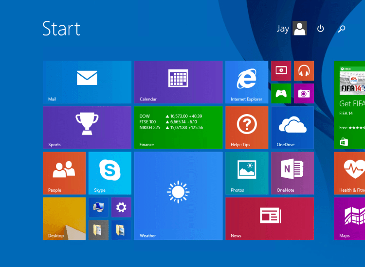 The power button and search are now accessible though the start screen